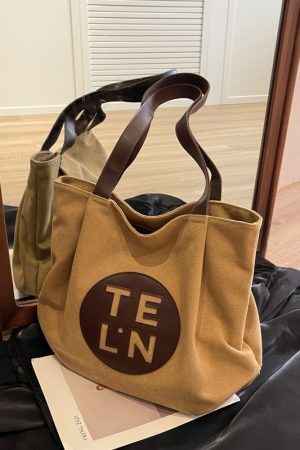 Stylish Large Capacity Canvas Commuter Bag for Women - Artistic Casual Shoulder Bag for Autumn Winter 2025, Versatile Everyday Use