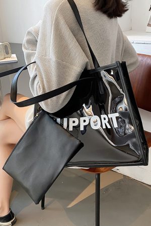 Stylish Transparent Jelly Shoulder Bag for Women - Trendy Large-Capacity Tote Bag for Spring/Summer 2025 Fashion