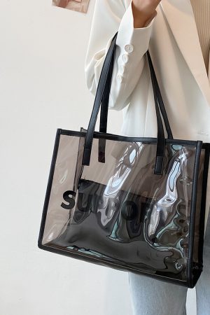 Stylish Transparent Jelly Shoulder Bag for Women - Trendy Large-Capacity Tote Bag for Spring/Summer 2025 Fashion