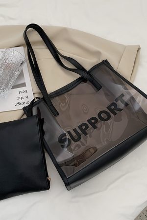 Stylish Transparent Jelly Shoulder Bag for Women - Trendy Large-Capacity Tote Bag for Spring/Summer 2025 Fashion