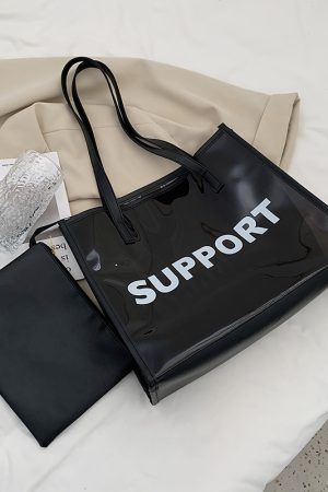 Stylish Transparent Jelly Shoulder Bag for Women - Trendy Large-Capacity Tote Bag for Spring/Summer 2025 Fashion