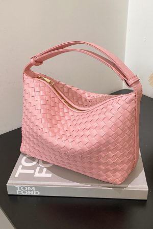 Summer 2025 Korean-Style Woven Large-Capacity Handbag for Women, Minimalist Casual Small Square Crossbody Bag