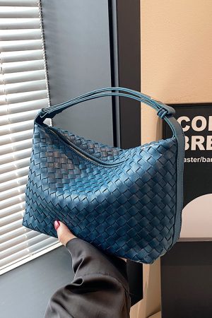 Summer 2025 Korean-Style Woven Large-Capacity Handbag for Women, Minimalist Casual Small Square Crossbody Bag