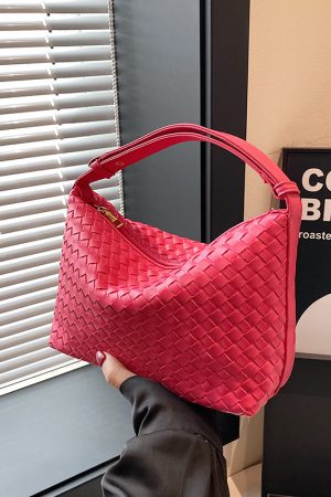 Summer 2025 Korean-Style Woven Large-Capacity Handbag for Women, Minimalist Casual Small Square Crossbody Bag