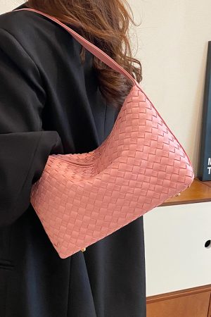 Summer 2025 Korean-Style Woven Large-Capacity Handbag for Women, Minimalist Casual Small Square Crossbody Bag