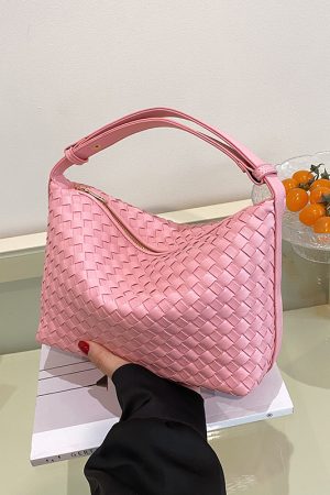 Summer 2025 Korean-Style Woven Large-Capacity Handbag for Women, Minimalist Casual Small Square Crossbody Bag