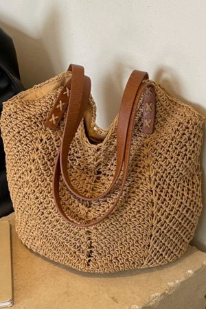 Summer 2025 Womenâ€™s Cotton Yarn Woven Beach Bag â€“ Large Capacity Seaside Vacation Tote, Stylish Shoulder Bag