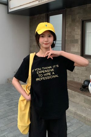 Summer 2025 Womenâ€™s Short Sleeve T-Shirt with Letter Embroidery, Loose Slim Fit, Casual Fashion Top for Everyday Wear