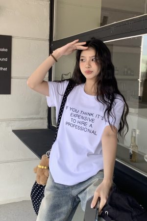 Summer 2025 Womenâ€™s Short Sleeve T-Shirt with Letter Embroidery, Loose Slim Fit, Casual Fashion Top for Everyday Wear