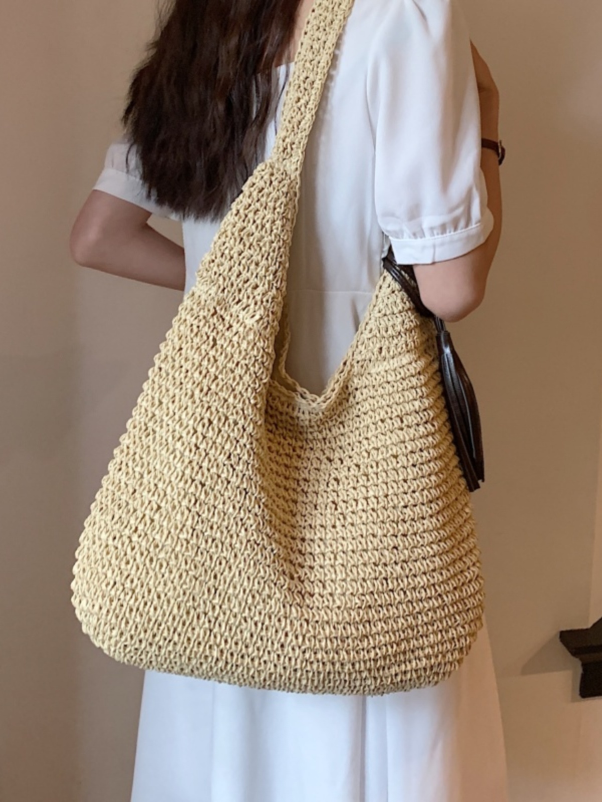 Summer 2025 Woven Tote Bag for Women - Large Capacity Seaside Vacation Shoulder Bag, Stylish Commuting Accessory Summer 2025 Woven Tote Bag for Women - Large Capacity Seaside Vacation Shoulder Bag, Stylish Commuting Accessory