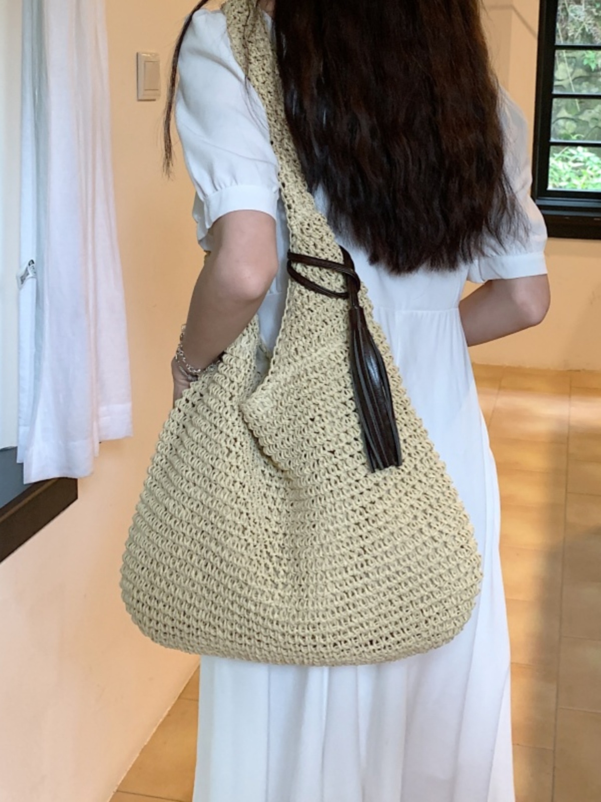 Summer 2025 Woven Tote Bag for Women - Large Capacity Seaside Vacation Shoulder Bag, Stylish Commuting Accessory Summer 2025 Woven Tote Bag for Women - Large Capacity Seaside Vacation Shoulder Bag, Stylish Commuting Accessory