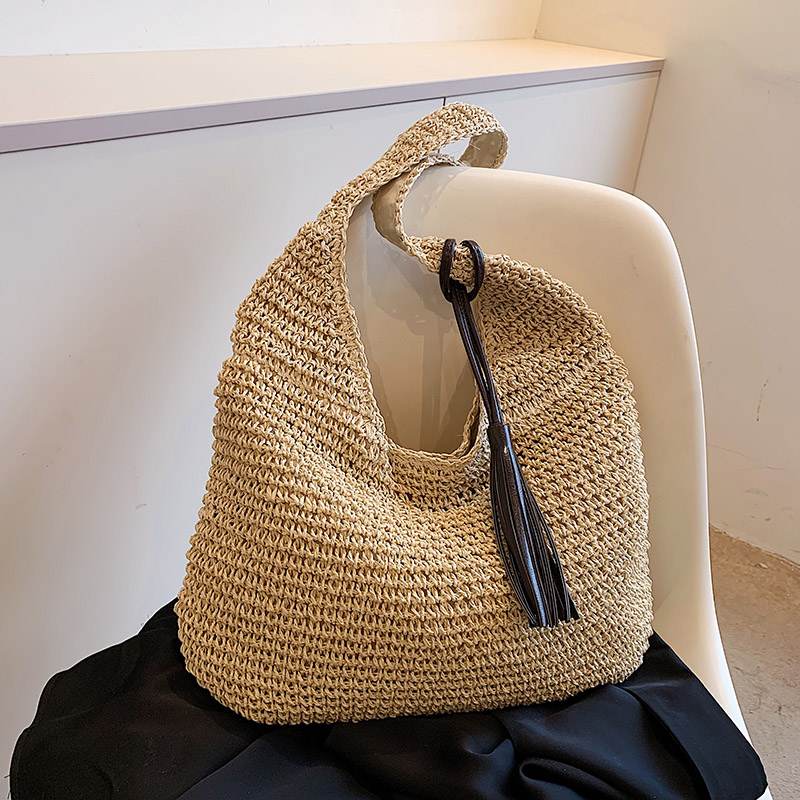 Summer 2025 Woven Tote Bag for Women - Large Capacity Seaside Vacation Shoulder Bag, Stylish Commuting Accessory Summer 2025 Woven Tote Bag for Women - Large Capacity Seaside Vacation Shoulder Bag, Stylish Commuting Accessory