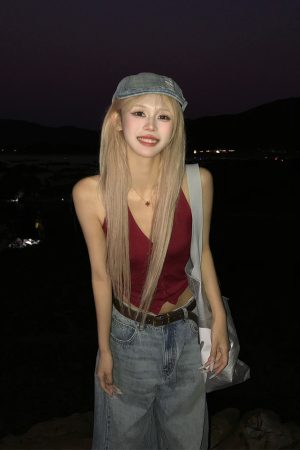 Summer American Style Halter Tank Top for Women - Slim Fit, Casual Single-Breasted Design, Versatile Fashion Staple for Hot Girls