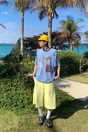 Summer American Vintage Fun Animal Stripe Short Sleeve T-Shirt for Men and Women â€“ Loose Casual Breathable Top, Y2K Style