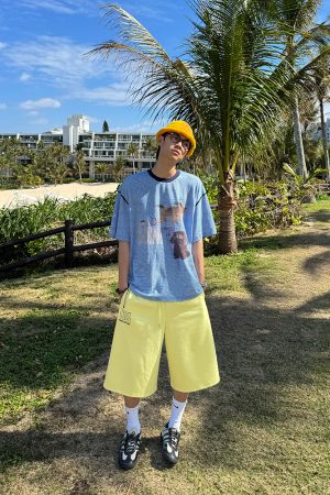 Summer American Vintage Fun Animal Stripe Short Sleeve T-Shirt for Men and Women â€“ Loose Casual Breathable Top, Y2K Style