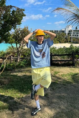 Summer American Vintage Fun Animal Stripe Short Sleeve T-Shirt for Men and Women â€“ Loose Casual Breathable Top, Y2K Style