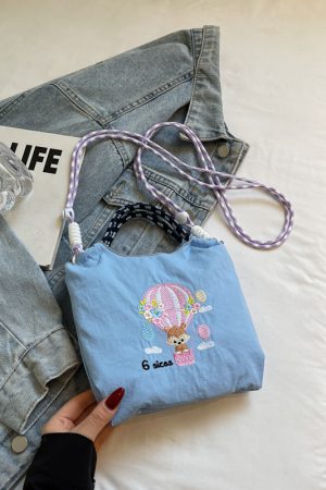 Summer Casual Embroidered Handbag for Women - High-End Canvas Crossbody Phone Bag for Commuting, 2025 Fashion Trend
