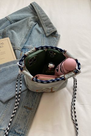 Summer Cute Embroidered Canvas Tote Bag for Women - 2025 Trendy Crossbody Commuting Phone Bag