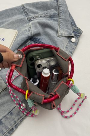 Summer Dachshund Embroidered Canvas Bucket Bag for Women - Cute Tote Crossbody Bag 2025 New Style