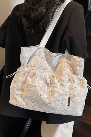 Summer Floral Tote Bag for Women - Large Capacity Canvas Shoulder Bag, Stylish Commuter & Student Essential, 2025 Trend