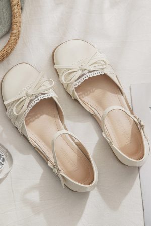 Summer French Open-Toe Sheepskin Sandals for Women - Fairy Style Hollow Single Shoes, New Model 2025