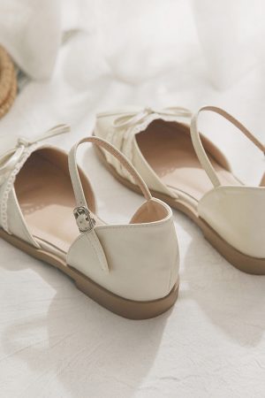 Summer French Open-Toe Sheepskin Sandals for Women - Fairy Style Hollow Single Shoes, New Model 2025