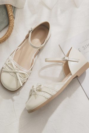 Summer French Open-Toe Sheepskin Sandals for Women - Fairy Style Hollow Single Shoes, New Model 2025