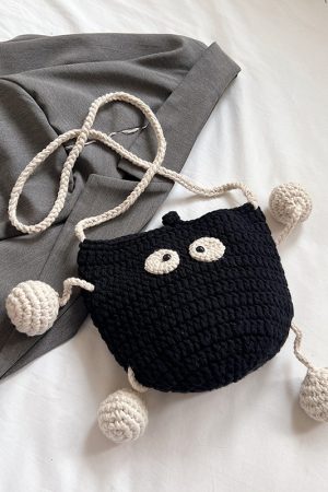 Summer Knitted Wool Bucket Bag for Women - Cute Woven Crossbody Phone Bag, Small Shoulder Bag, 2025 Fashion Essential