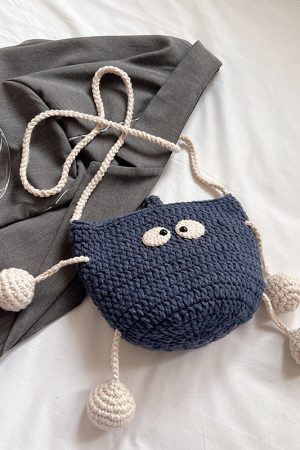 Summer Knitted Wool Bucket Bag for Women - Cute Woven Crossbody Phone Bag, Small Shoulder Bag, 2025 Fashion Essential