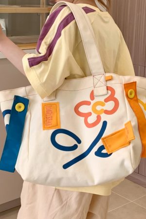 Summer Large Capacity Canvas Tote Bag for Women - Japanese Literary Style Versatile Commuting Shoulder Bag - Korean Fashion