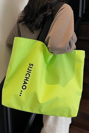 Summer Large Capacity Women's Tote Bag 2025 - Stylish Nylon Shoulder Bag for Short Trips & Commuting