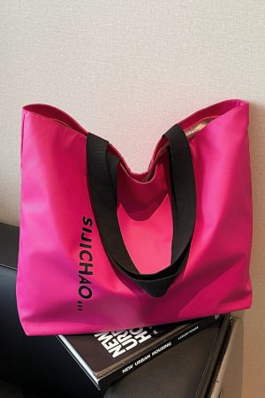 Summer Large Capacity Women's Tote Bag 2025 - Stylish Nylon Shoulder Bag for Short Trips & Commuting