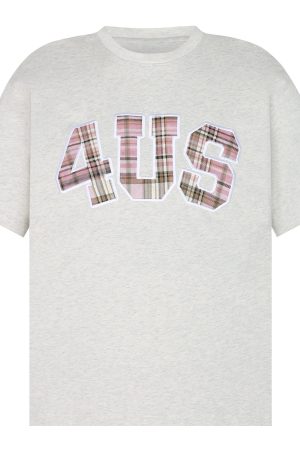 Summer Patchwork Embroidered Plaid T-Shirt for Couples - Loose Fit Short Sleeve National Trend Top