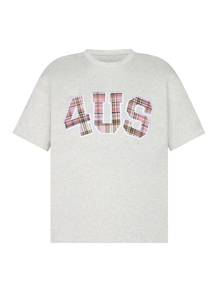 Summer Patchwork Embroidered Plaid T-Shirt for Couples - Loose Fit Short Sleeve National Trend Top Summer Patchwork Embroidered Plaid T-Shirt for Couples - Loose Fit Short Sleeve National Trend Top