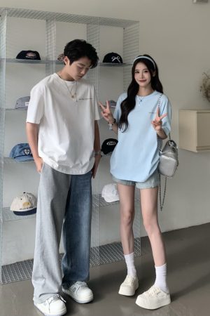 Summer Printed Letter Short Sleeve T-Shirt for Women - Loose Versatile Couple Top in Casual Style