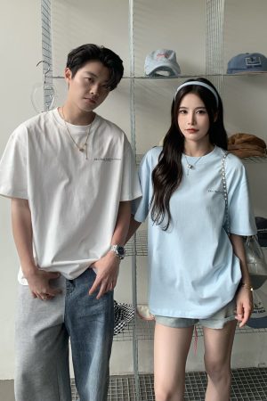 Summer Printed Letter Short Sleeve T-Shirt for Women - Loose Versatile Couple Top in Casual Style