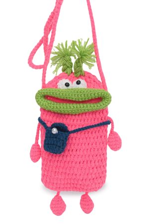 Summer Quirky Knitted Crossbody Mini Bag for Women - Cute Cartoon Phone Bag in Unique Design, 2025 Trendy Style