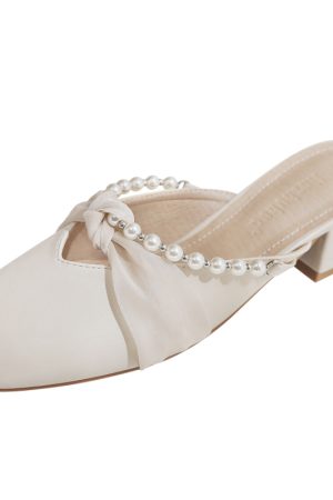 Summer Sheepskin Open-Toe Half Slippers for Women - Fairy Style French Single Shoes Perfect for Skirts