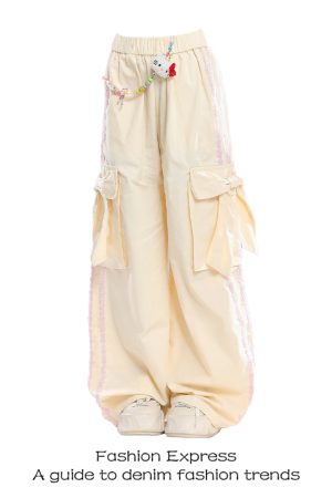 Summer Side Bow Pants for Women - Trendy Loose Draping Floor-Length Casual Sports Pants with Pockets