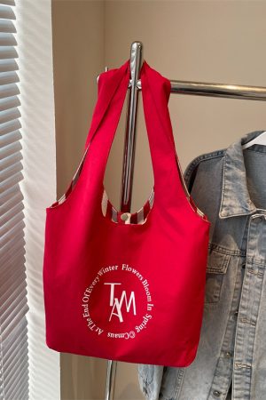 Summer Striped Canvas Tote Bag for Women - Large Capacity Double-Sided Shoulder Commuter Bag - Versatile Fashion Accessory