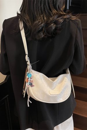 Summer Textured Silver Dumpling Bag for Women - 2025 New Style, Versatile Crossbody Phone Bag, Trendy and Functional