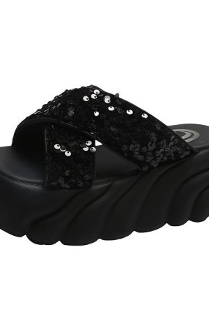 Summer Thick-Soled Sandals for Women, Height-Increasing Fairy Style, Slip-On Design, Perfect for Skirts - 2025 Trend