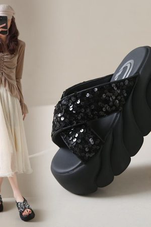 Summer Thick-Soled Sandals for Women, Height-Increasing Fairy Style, Slip-On Design, Perfect for Skirts - 2025 Trend