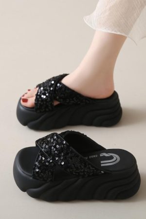 Summer Thick-Soled Sandals for Women, Height-Increasing Fairy Style, Slip-On Design, Perfect for Skirts - 2025 Trend