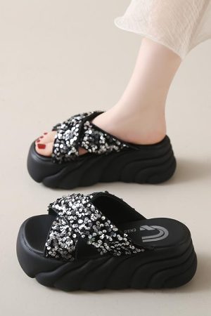 Summer Thick-Soled Sandals for Women, Height-Increasing Fairy Style, Slip-On Design, Perfect for Skirts - 2025 Trend