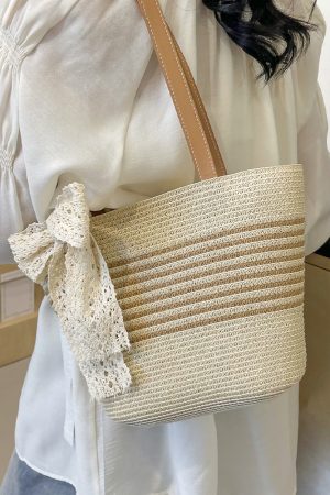 Summer Trendy Casual Woven Straw Bag for Women - Simple Beach Vacation Underarm Tote 2025 Fashion