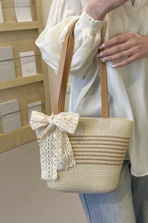 Summer Trendy Casual Woven Straw Bag for Women - Simple Beach Vacation Underarm Tote 2025 Fashion