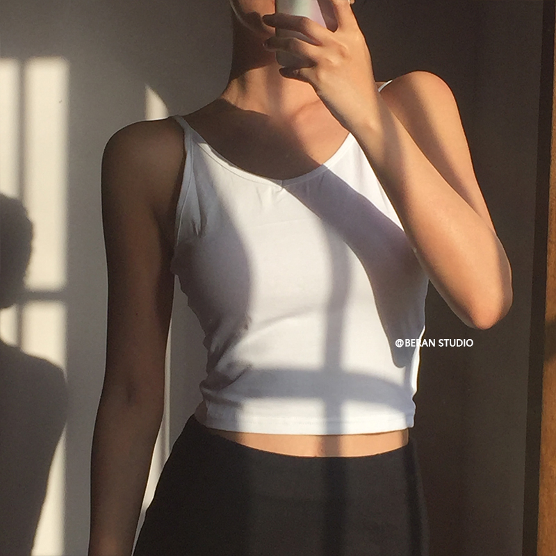 Summer Versatile Sexy Deep Back V-Neck Solid Color Tank Top - European & American Style, Chic Essential for Y2K Fashion Summer Versatile Sexy Deep Back V-Neck Solid Color Tank Top - European & American Style, Chic Essential for Y2K Fashion