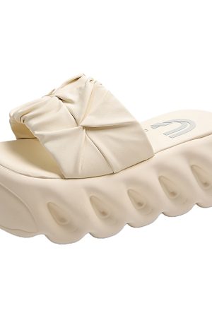 Summer Women's Fairy Style Beach Sandals with Thick Sole, One-Strap Slippers for Skirts - Trendy 2025 Outdoor Footwear