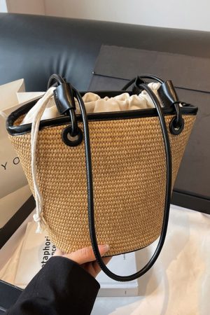 Summer Woven Straw Bag for Women, Handheld Casual Beach Shoulder Bag, Versatile 2025 Fashion Accessory